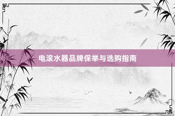 电滚水器品牌保举与选购指南